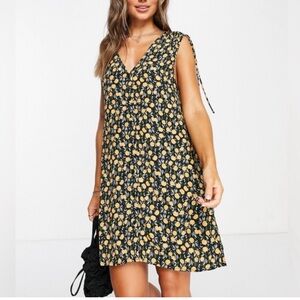 & Other Stories Shoulder Tie Orange Dress